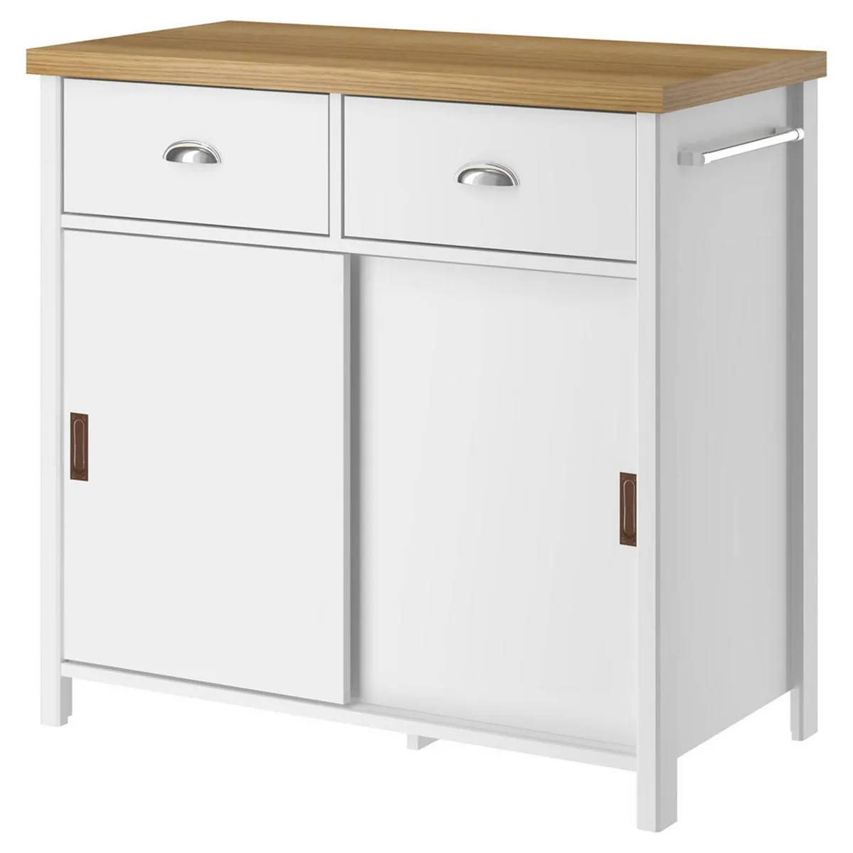 JUST HOME COLLECTION - Isla Cocina Americana Texas Blanca Denver