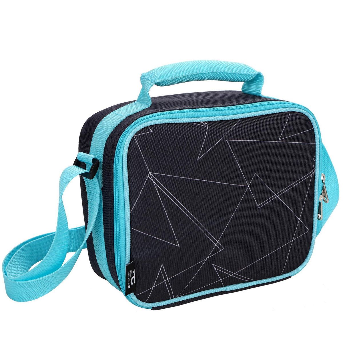 JUST HOME COLLECTION - Lonchera geometrico negro/celeste