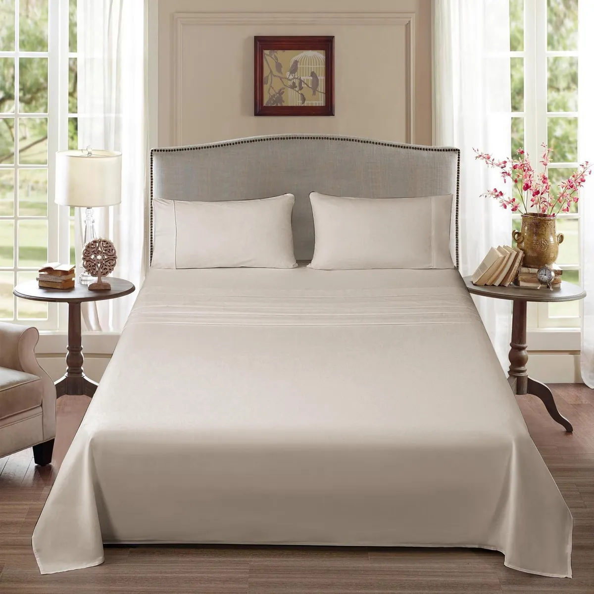 JUST HOME COLLECTION - Juego de Sábanas 100% Algodón 180 Hilos