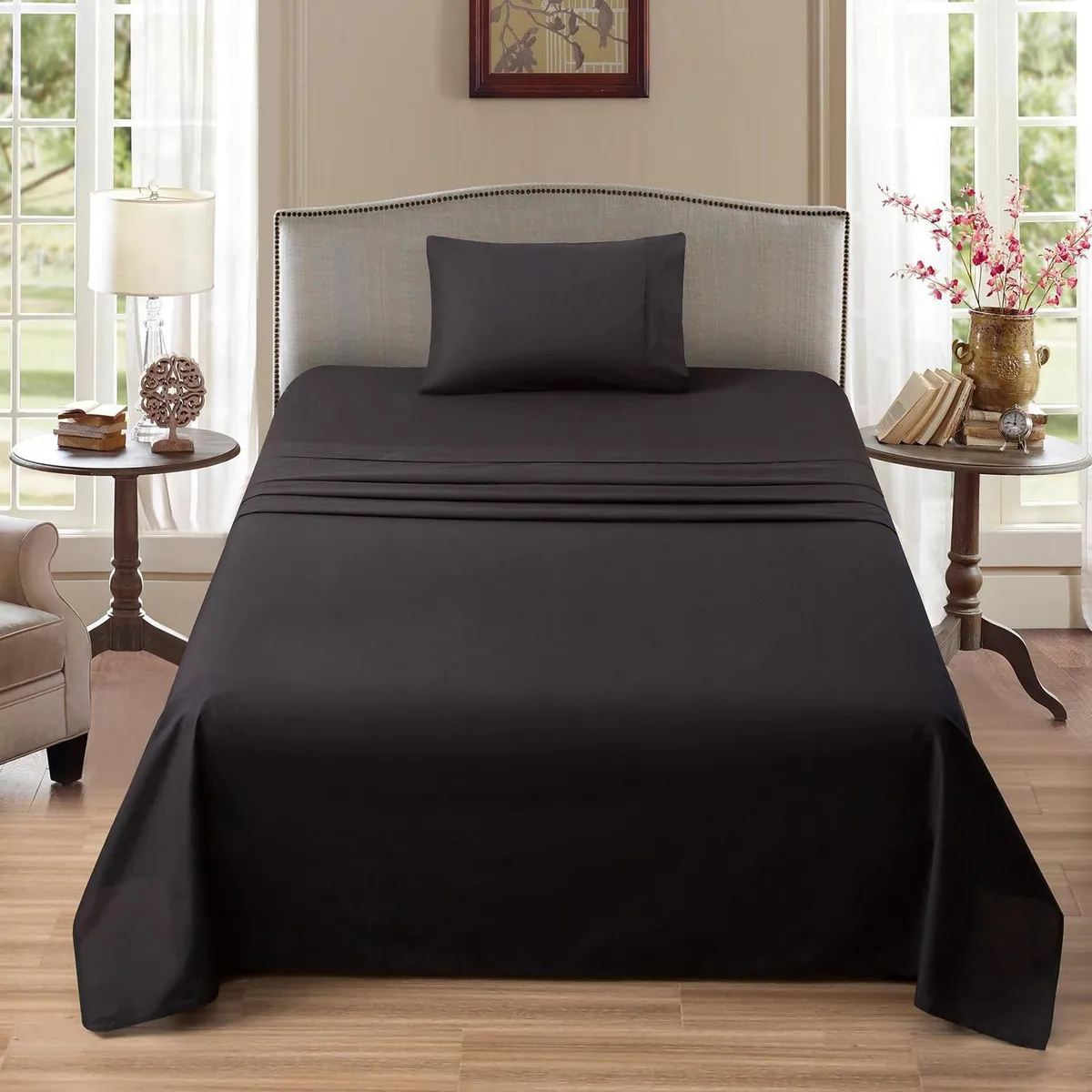 JUST HOME COLLECTION - Juego de Sábanas 100% Algodón 180 Hilos