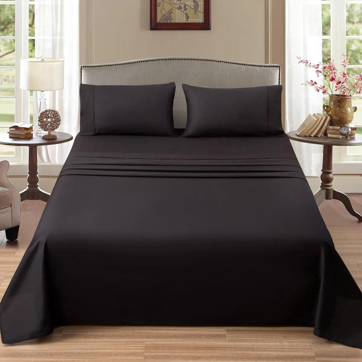 JUST HOME COLLECTION - Juego de Sábanas 100% Algodón 180 Hilos