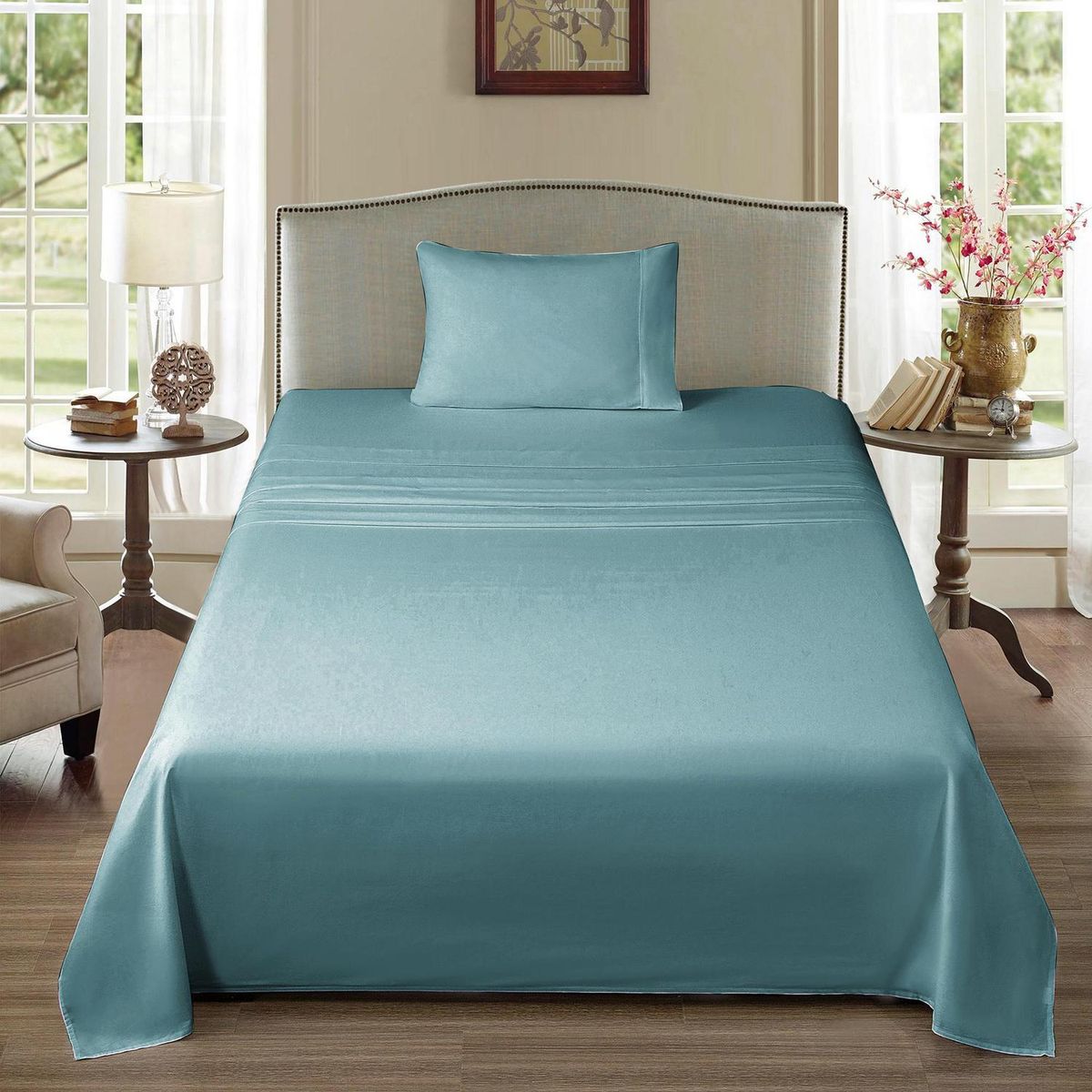 JUST HOME COLLECTION - Juego de Sábanas 100% Algodón 180 Hilos