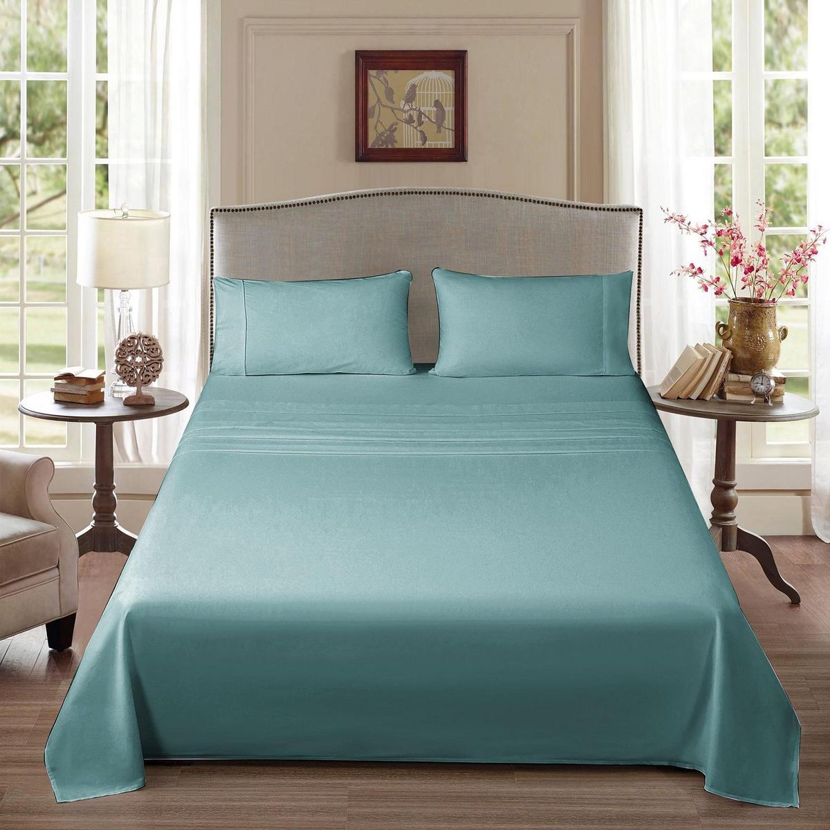 JUST HOME COLLECTION - Juego de Sábanas 100% Algodón 180 Hilos