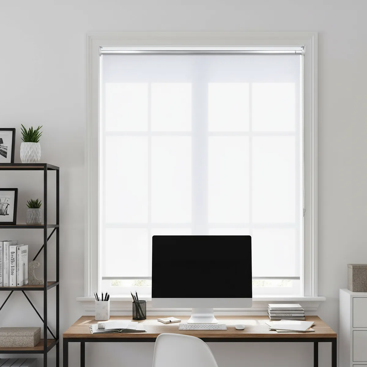 JUST HOME COLLECTION - Cortina Roller Black Out Blanco