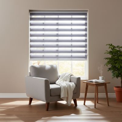 Imagen 2 del producto Cortina Roller Dúo Poliéster Gris Oscuro