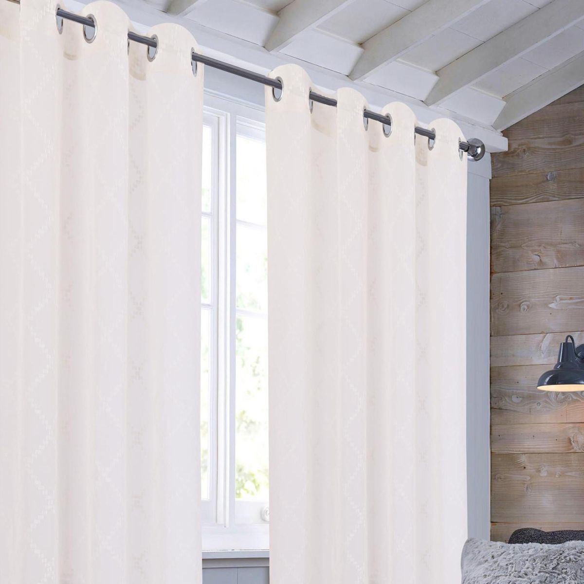 JUST HOME COLLECTION - Velo rombos 140x220 cm crudo