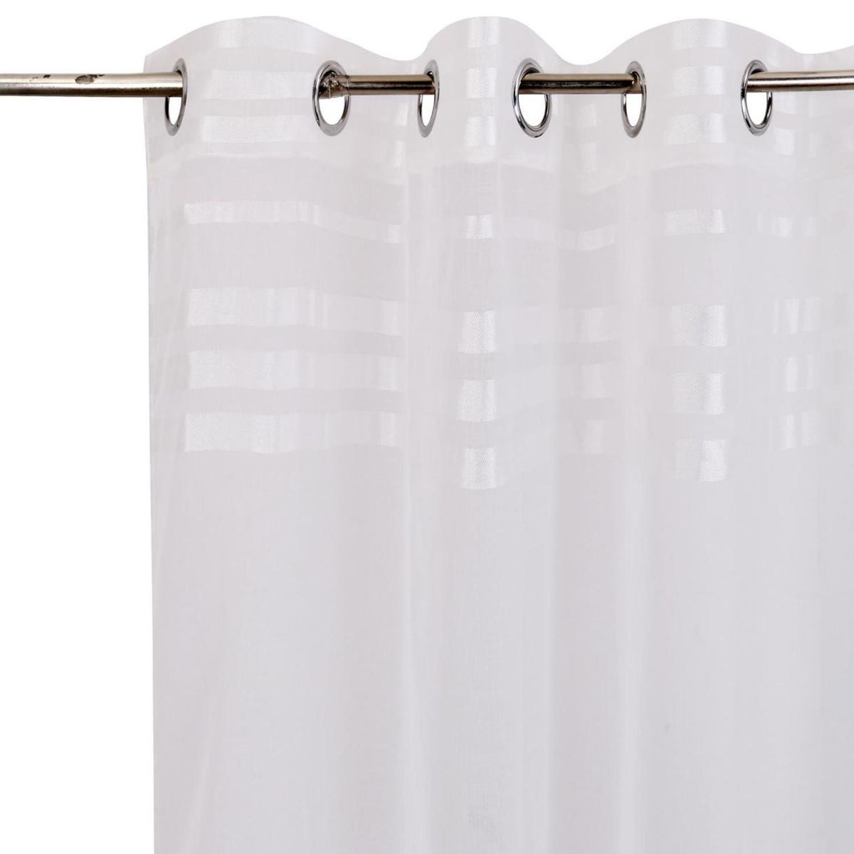 JUST HOME COLLECTION - Cortina Velo Lineas 140x220 cm Blanco Argolla