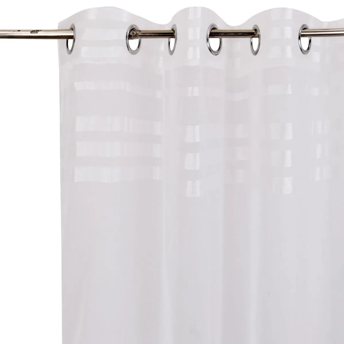 JUST HOME COLLECTION - Cortina Velo Lineas 140x220 cm Blanco Argolla