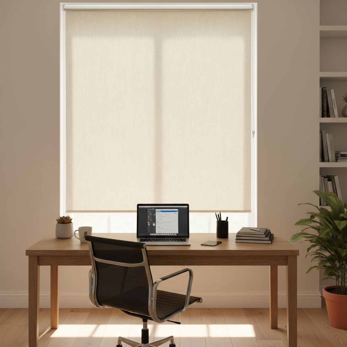 JUST HOME COLLECTION - Cortina Roller Black Out Texturada Beige