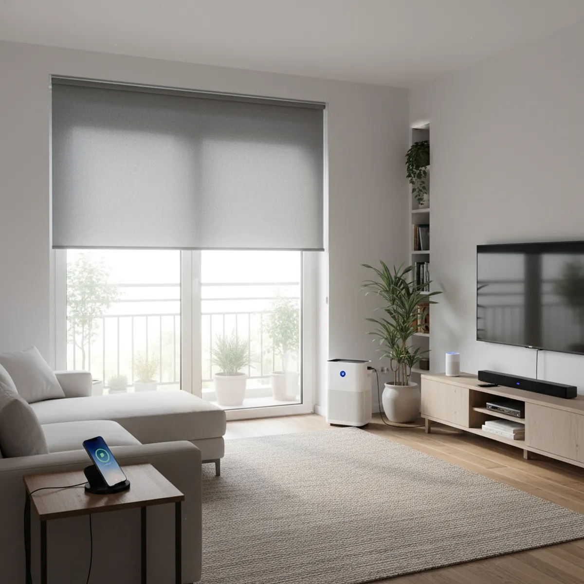 JUST HOME COLLECTION - Cortina Roller Black Out Texturada Gris