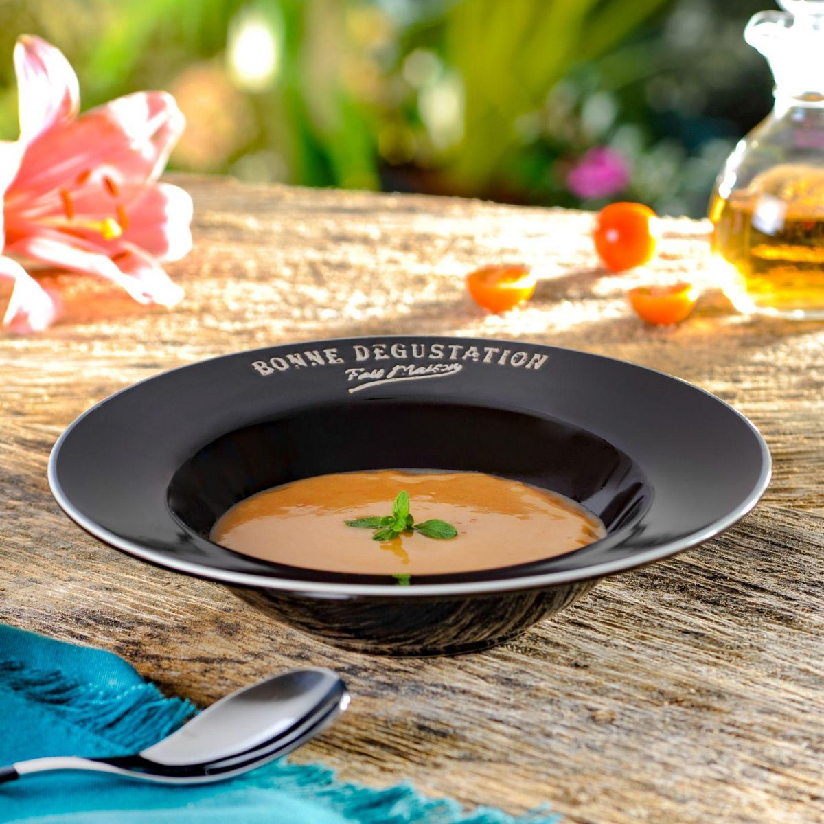 JUST HOME COLLECTION - Plato sopa bistro negro