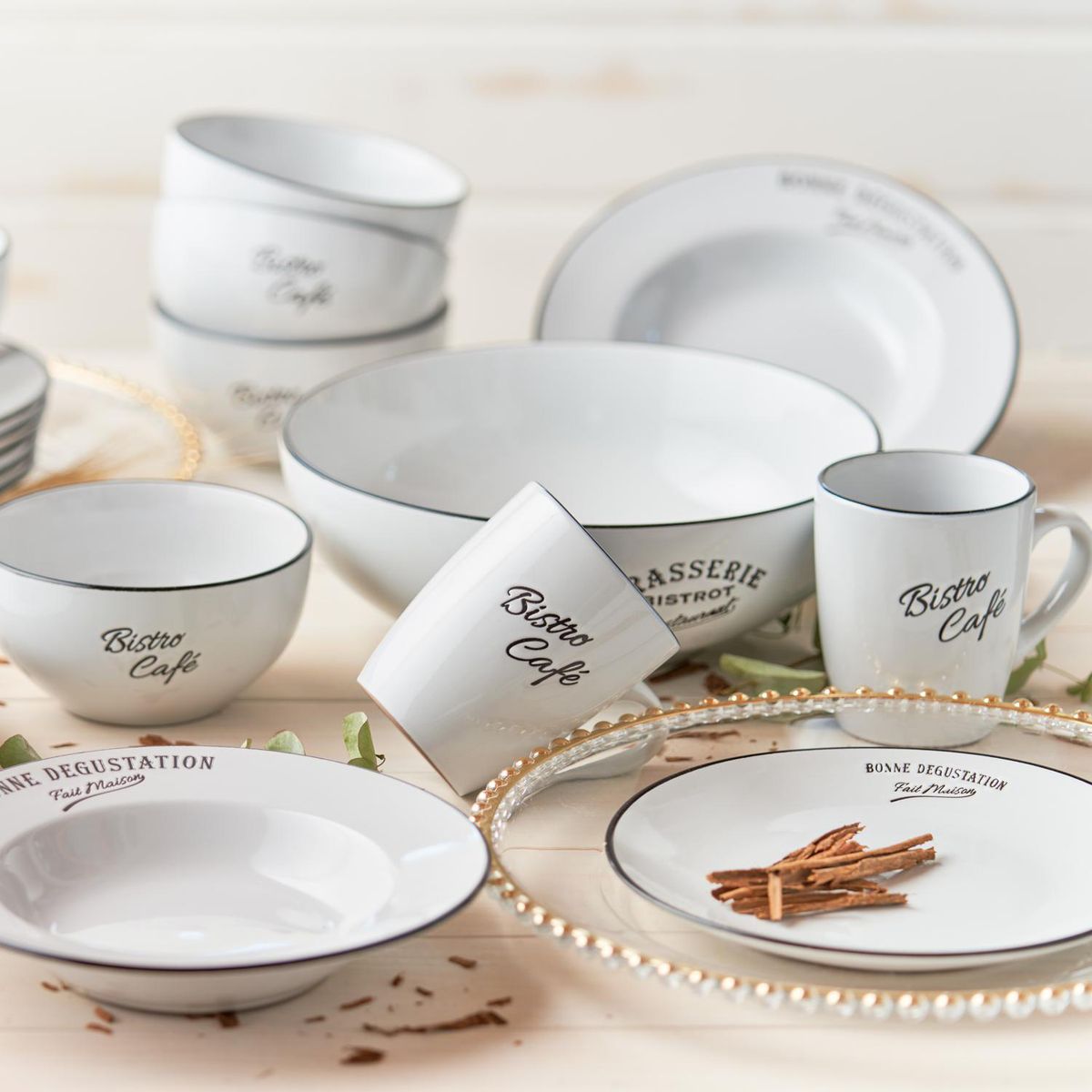 JUST HOME COLLECTION - Fuente Ensaladera Bistro Blanco 25x25cm