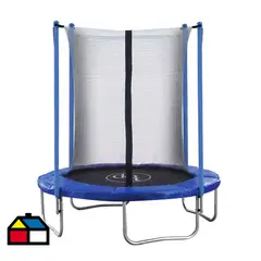 DO IT - Cama Elástica y Malla Protección 137x160x137 cm Azul