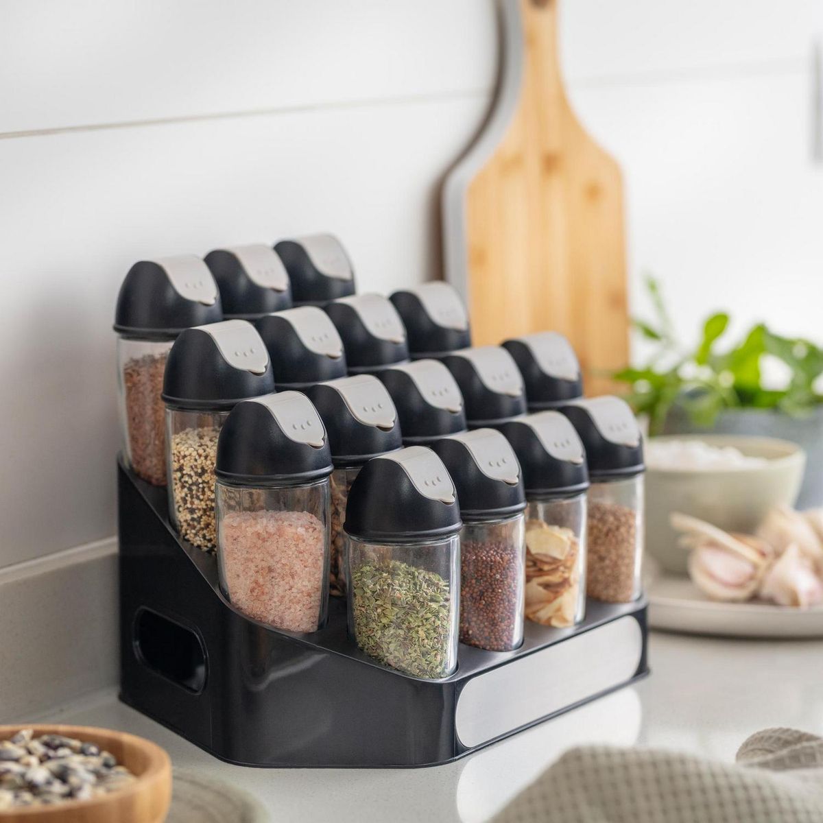 JUST HOME COLLECTION - Set de 16 Especieros 100 ml Just Home Collection Negro Urbano