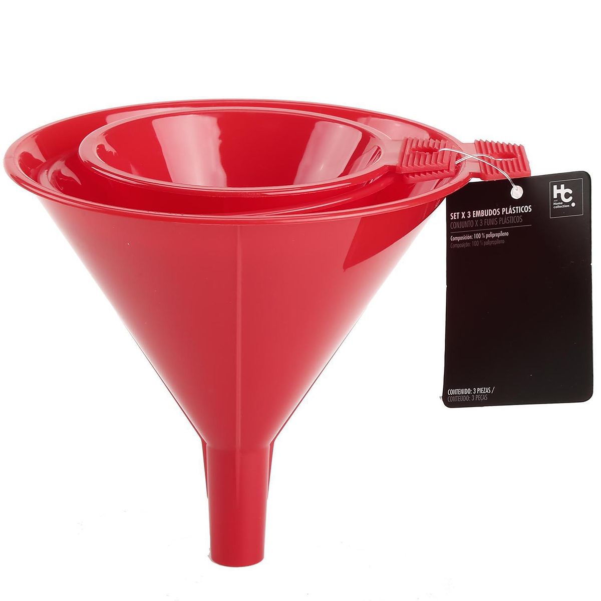 JUST HOME COLLECTION - Set 3 embudos plásticos