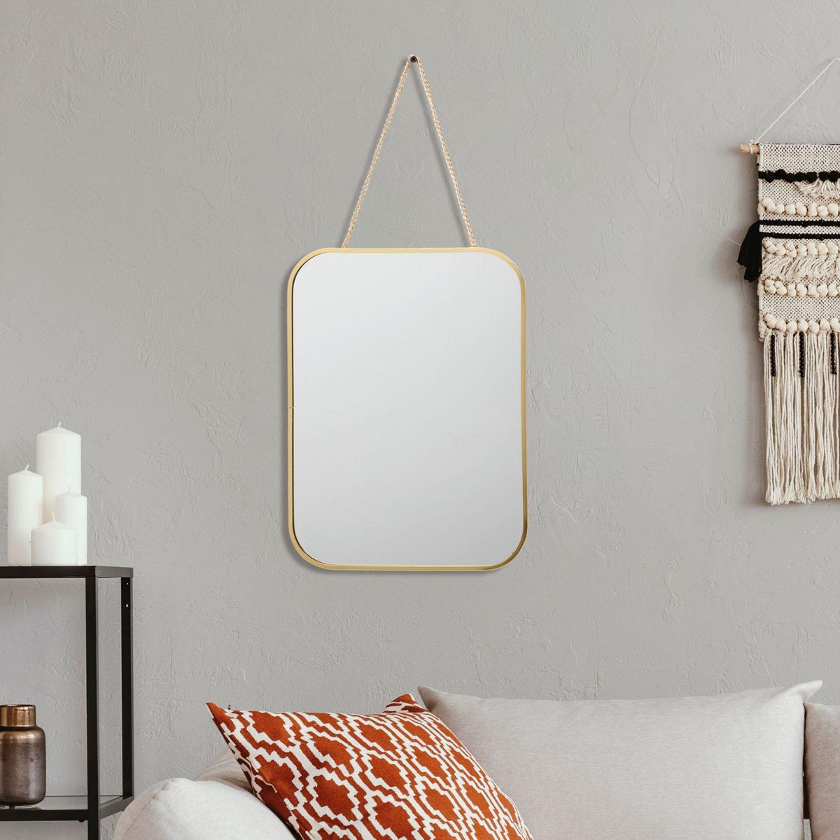 JUST HOME COLLECTION - Espejo rectángulo 30x40 cm dorado