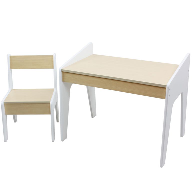 Mesa + 1 silla Blanco/Madera