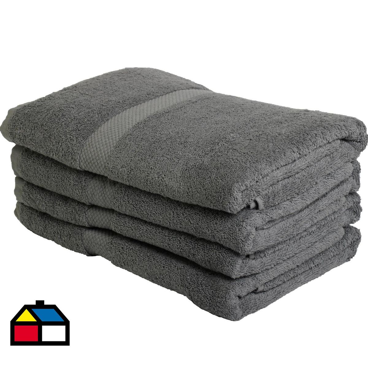JUST HOME COLLECTION - Set de 4 Toallas 506 gr Algodón 68x137 cm Gris