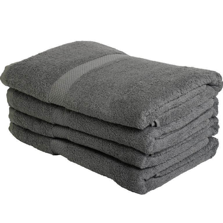 Set de 4 Toallas 506 gr Algodón 68x137 cm Gris