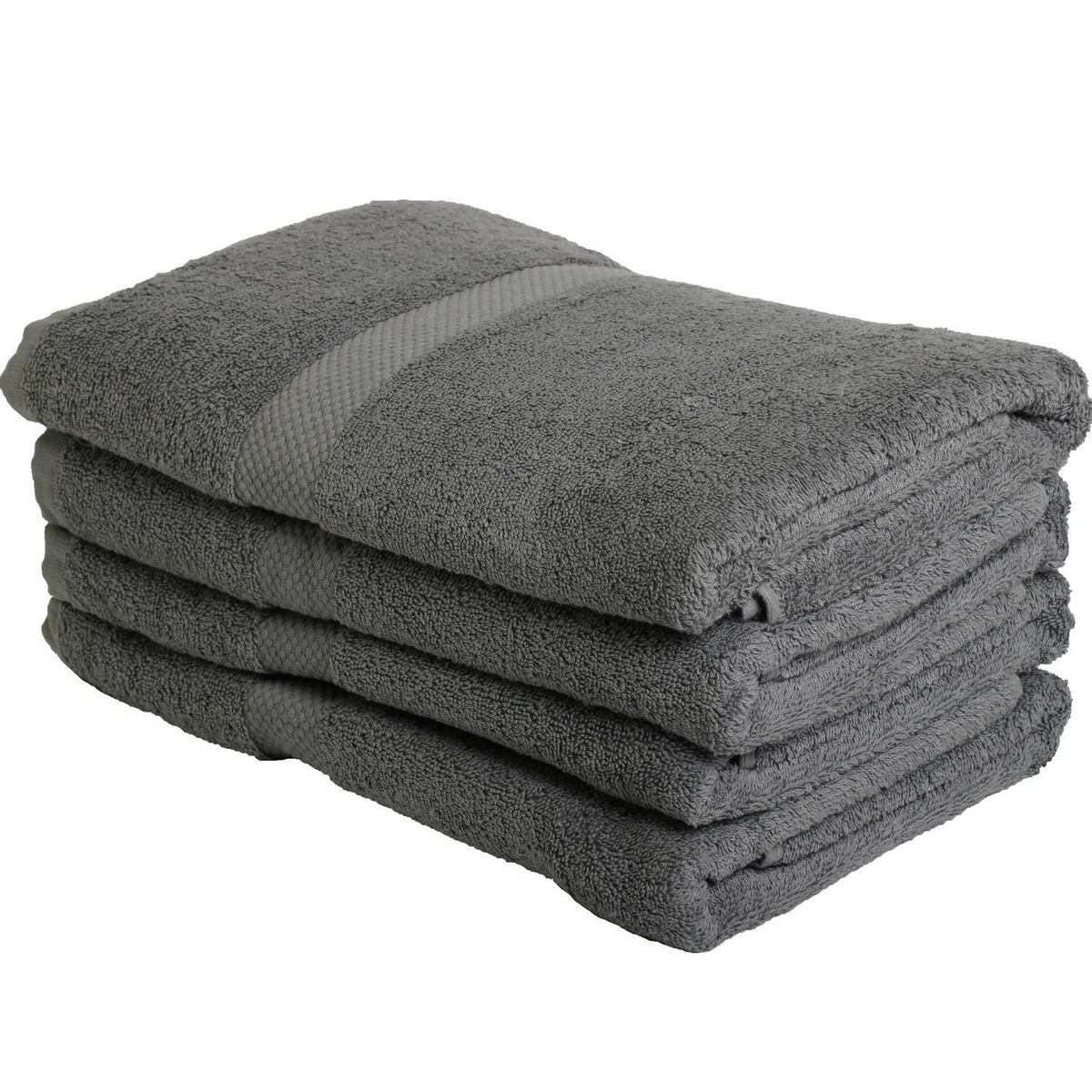 JUST HOME COLLECTION - Set de 4 Toallas 506 gr Algodón 68x137 cm Gris
