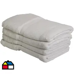 JUST HOME COLLECTION - Set 4 Toallas Cuerpo Algodón 506gr 68x137 cm