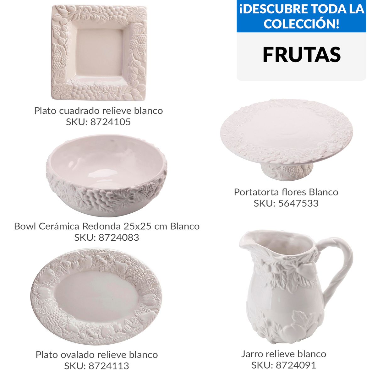 JUST HOME COLLECTION - Bowl Cerámica Redonda 25x25 cm Blanco