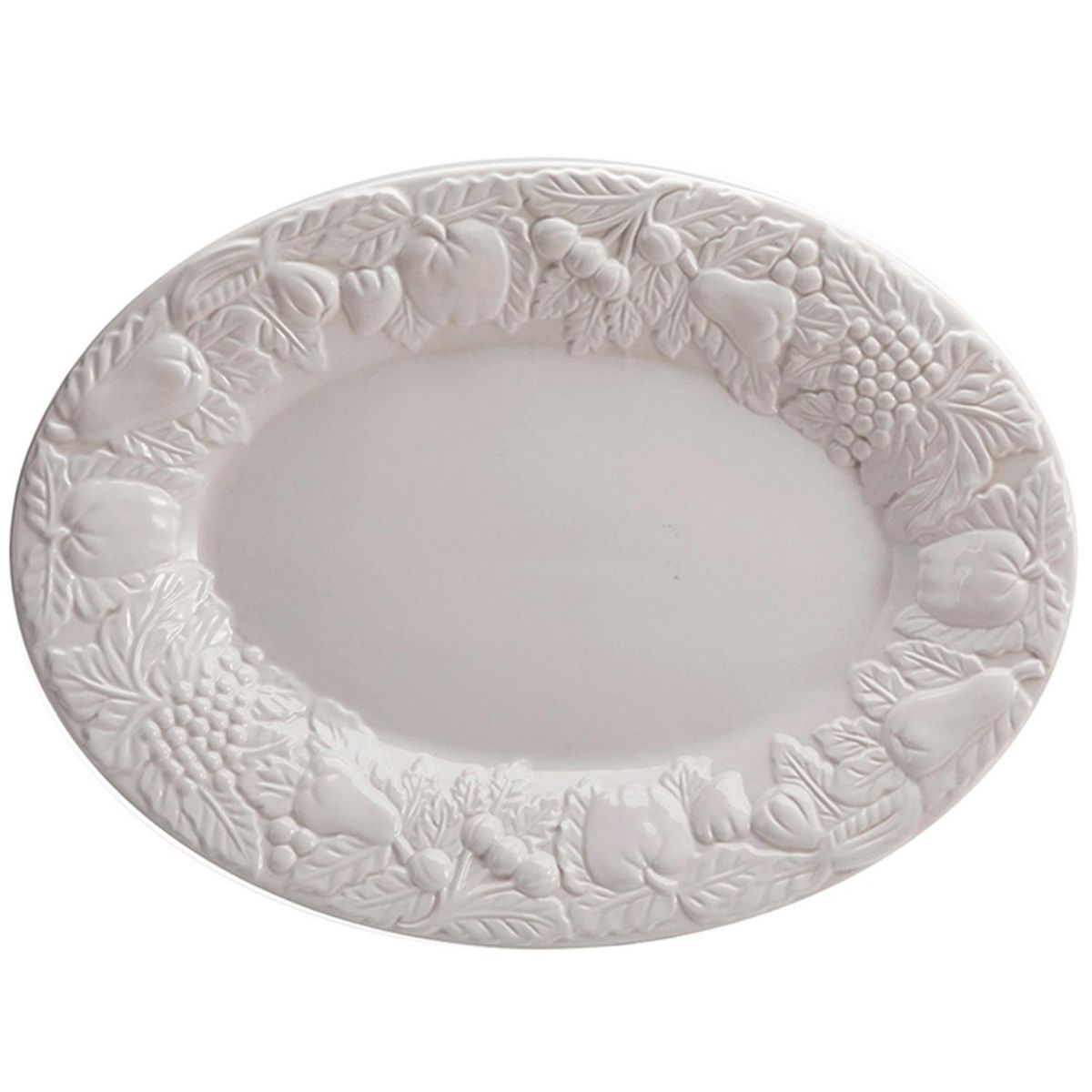 JUST HOME COLLECTION - Plato Ovalado Blanco con Relieve Just Home Collection 48.7 cm