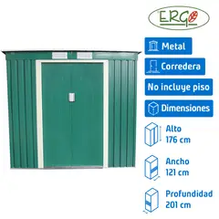 ERGO - Bodega de jardín 121x201x176 cm