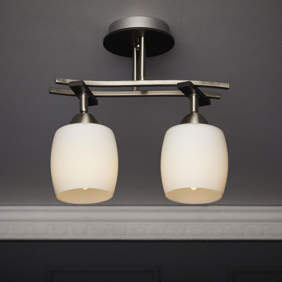 CASA BONITA - Lámpara Techo Acero Blanco