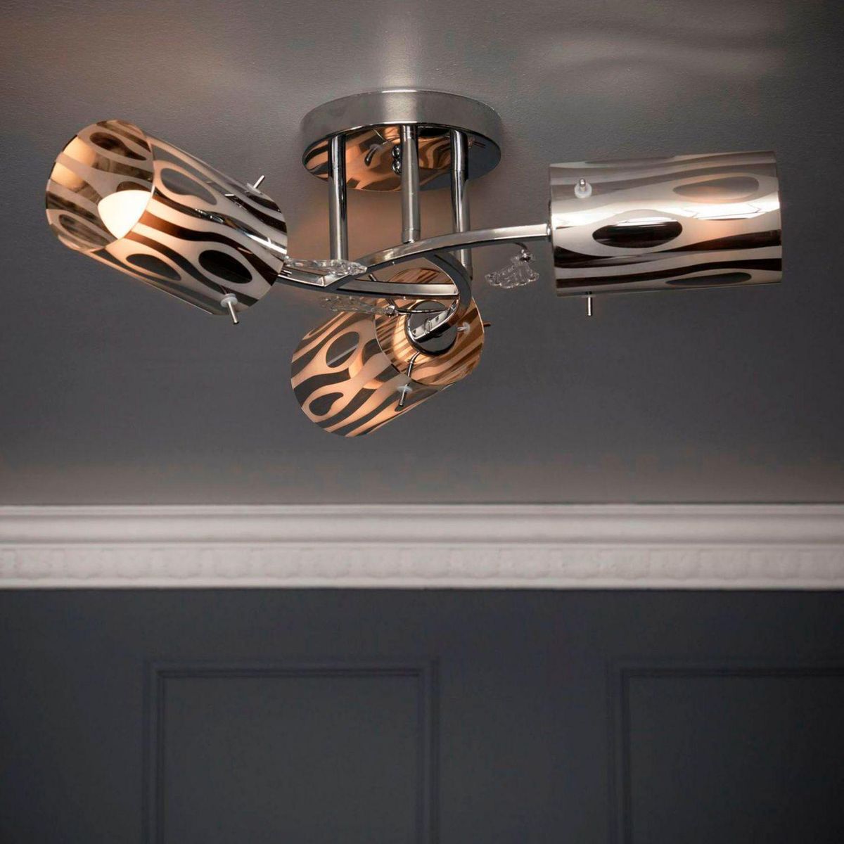 CASA BONITA - Lámpara Techo Acero Gris