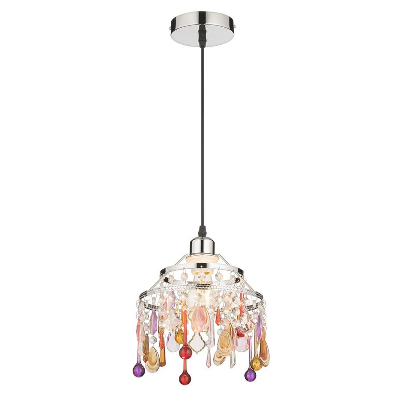 JUST HOME COLLECTION - Lámpara Colgante Decorativa Acero Incoloro/Transparente 22 cm