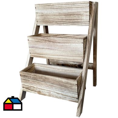 Huerto madera 3 niveles escalonado