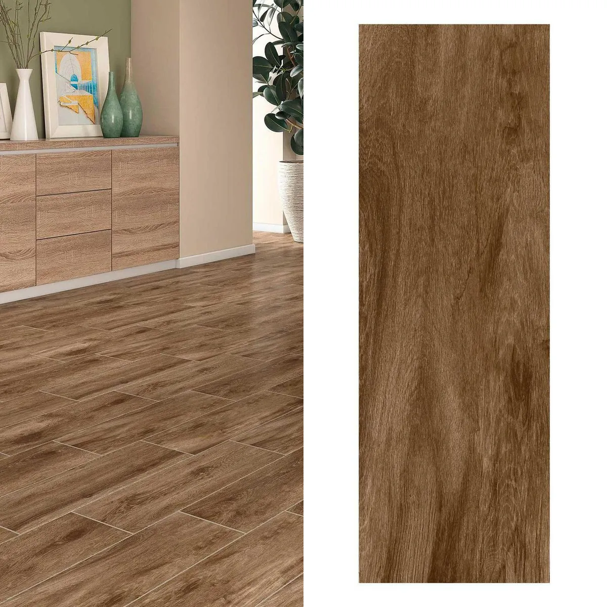 HOLZTEK - Cerámica 20x60 cm 9302 Café 1.7 m2