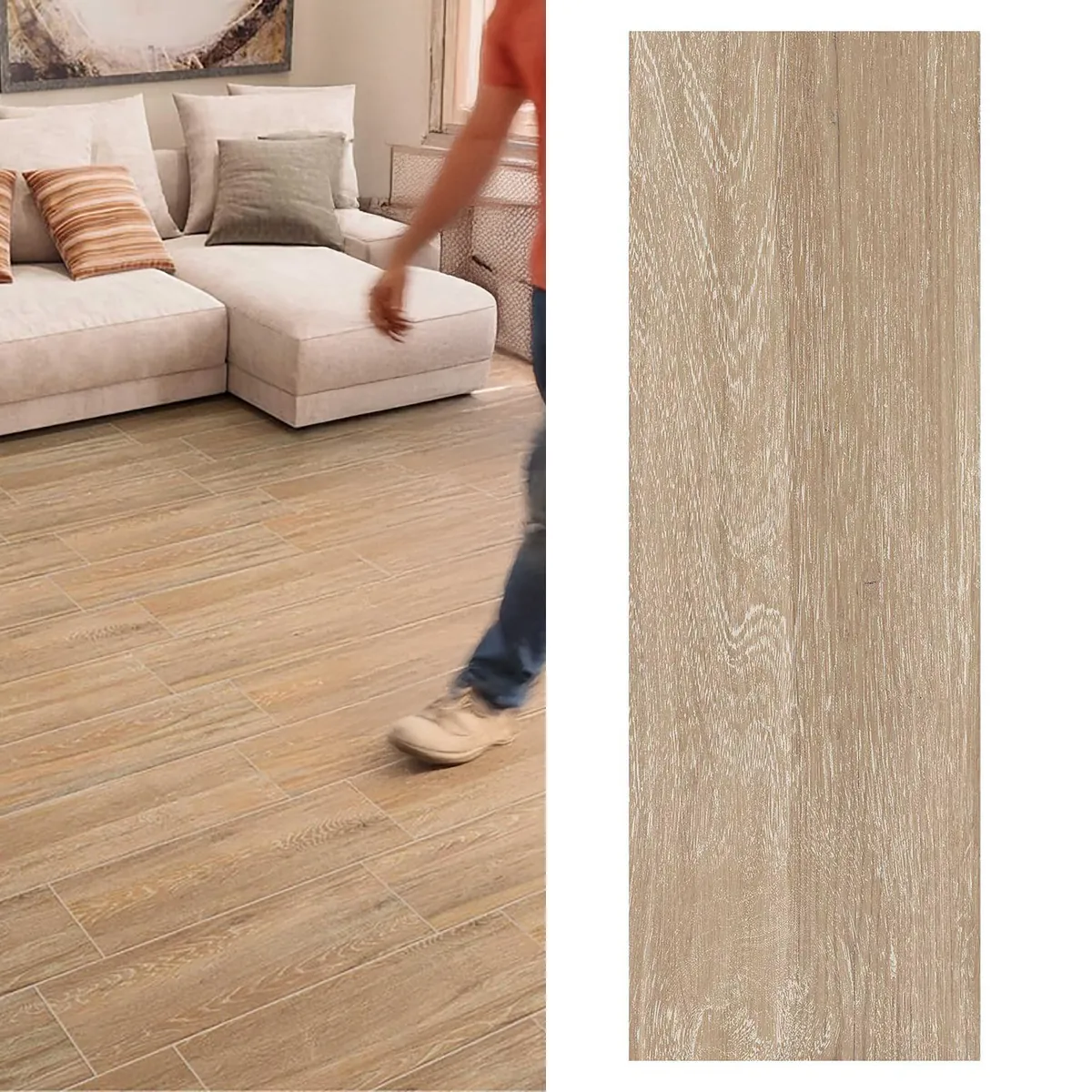 HOLZTEK - Cerámica 20x60 cm Uddo Kyoto Café 1.7 m2