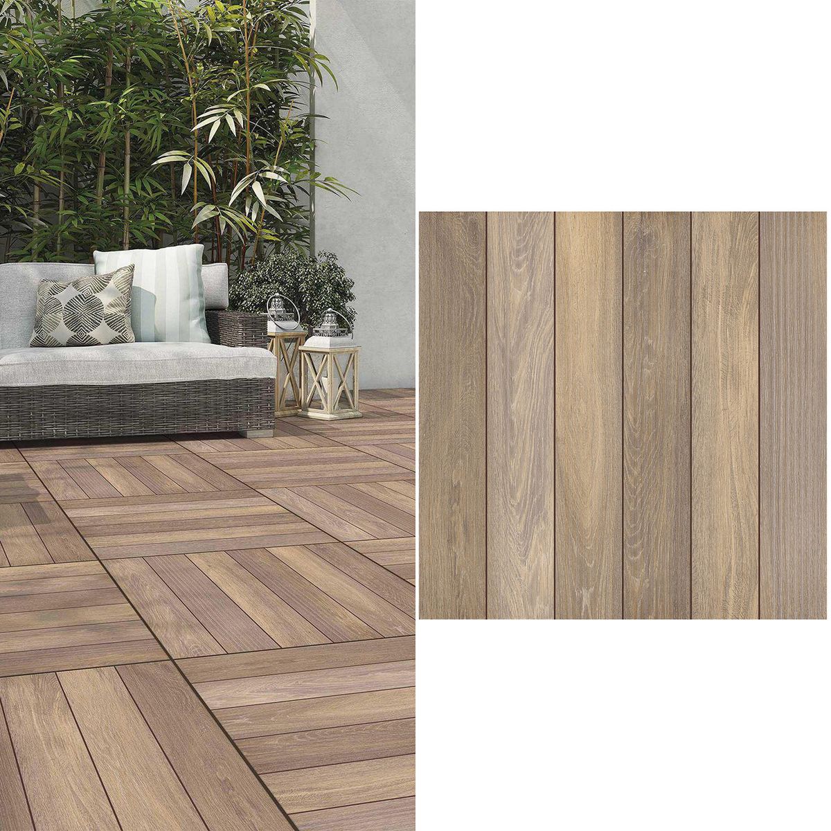 HOLZTEK - Cerámica 62x62 cm Garden Plus Café 2.32 m2