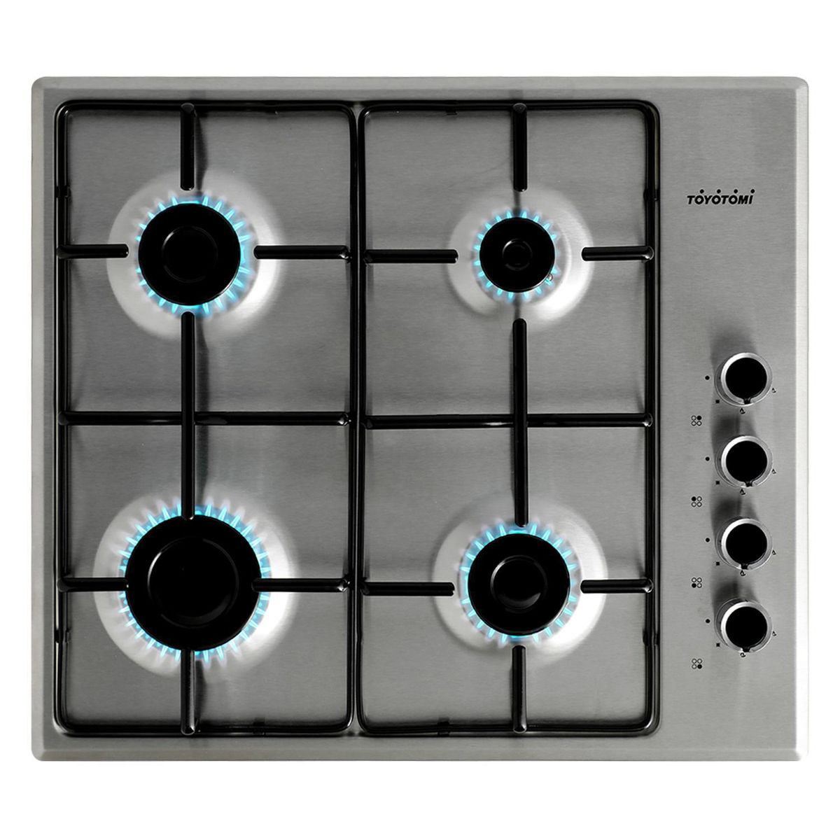 TOYOTOMI - Encimera Gas 4 Platos Plateado EGI-60EN