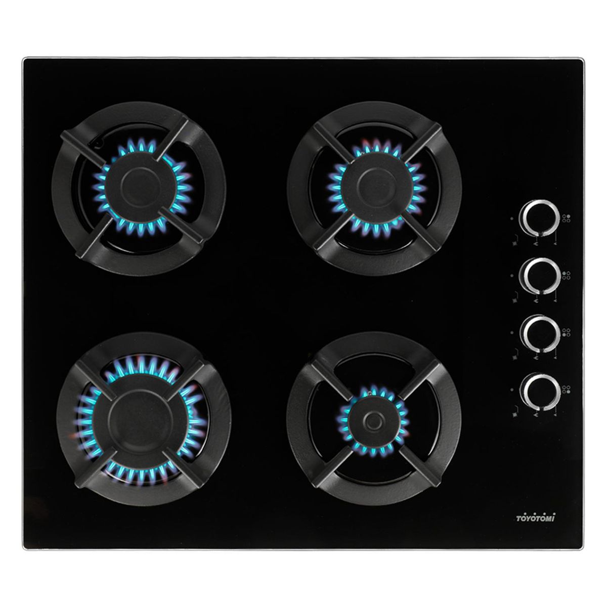 TOYOTOMI - Encimera Gas 4 Platos Negro EGV-60VI