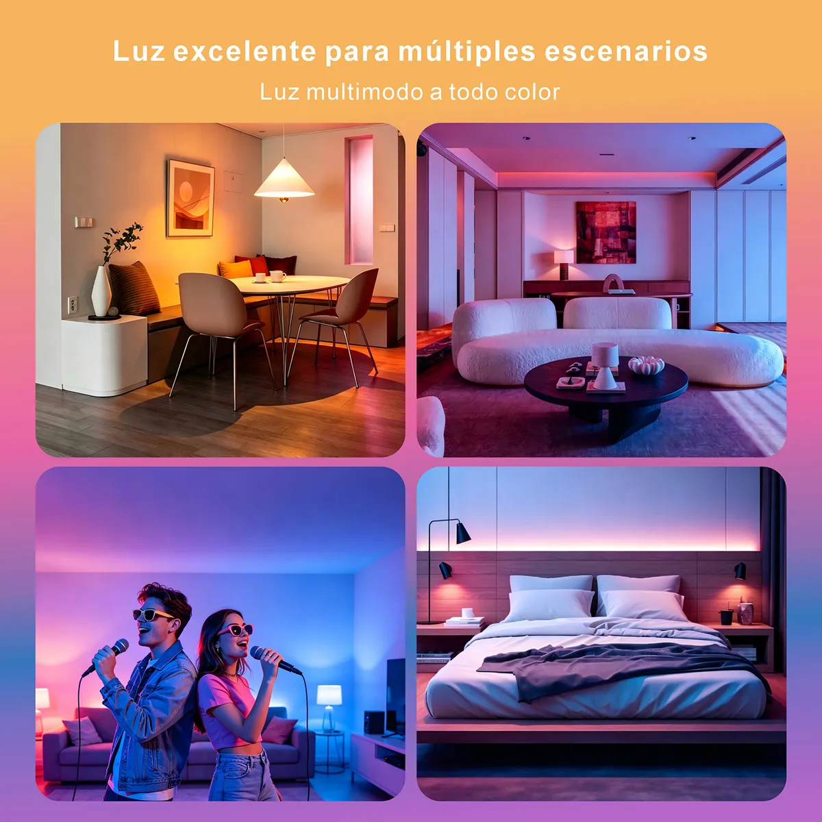 Ampolleta Led Wifi 100 W E27 1.500 lm Luz Multicolor, marca DAIRU - Foto 2
