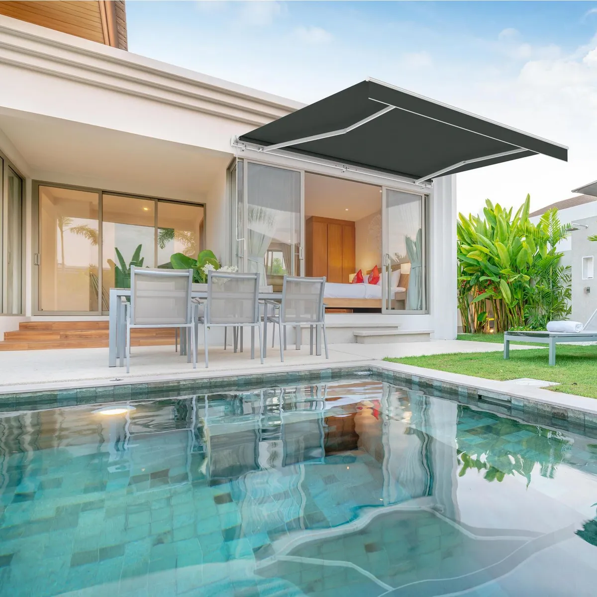 WIN DOOR - Toldo retractil 395x250 cm color gris