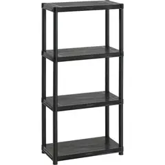 RIMAX - Estante Plástico 4 Nivel(es) 60x128x30 cm Negro