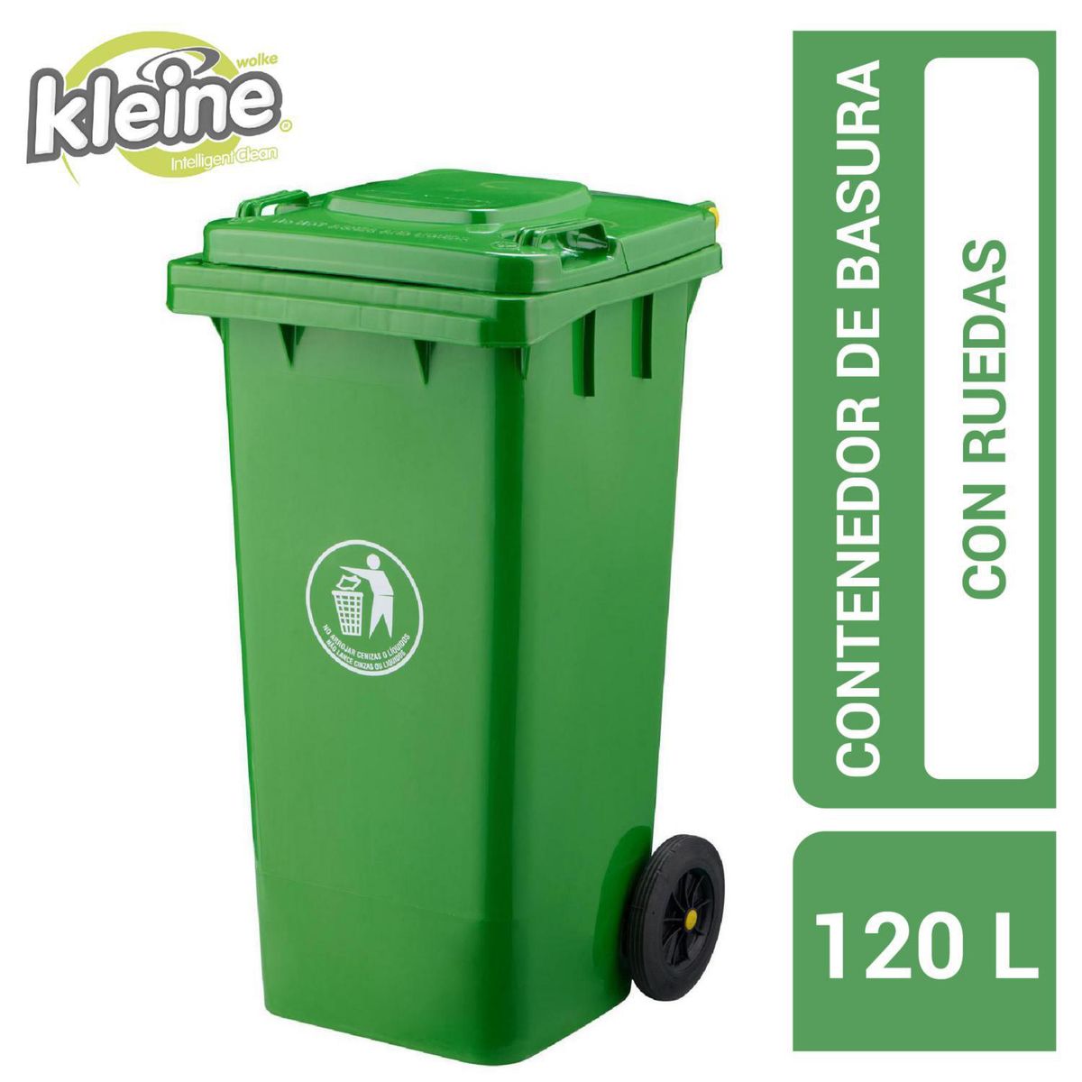 KLEINE WOLKE - Contenedor Kleine Wolke 120 Litros con Tapa Verde