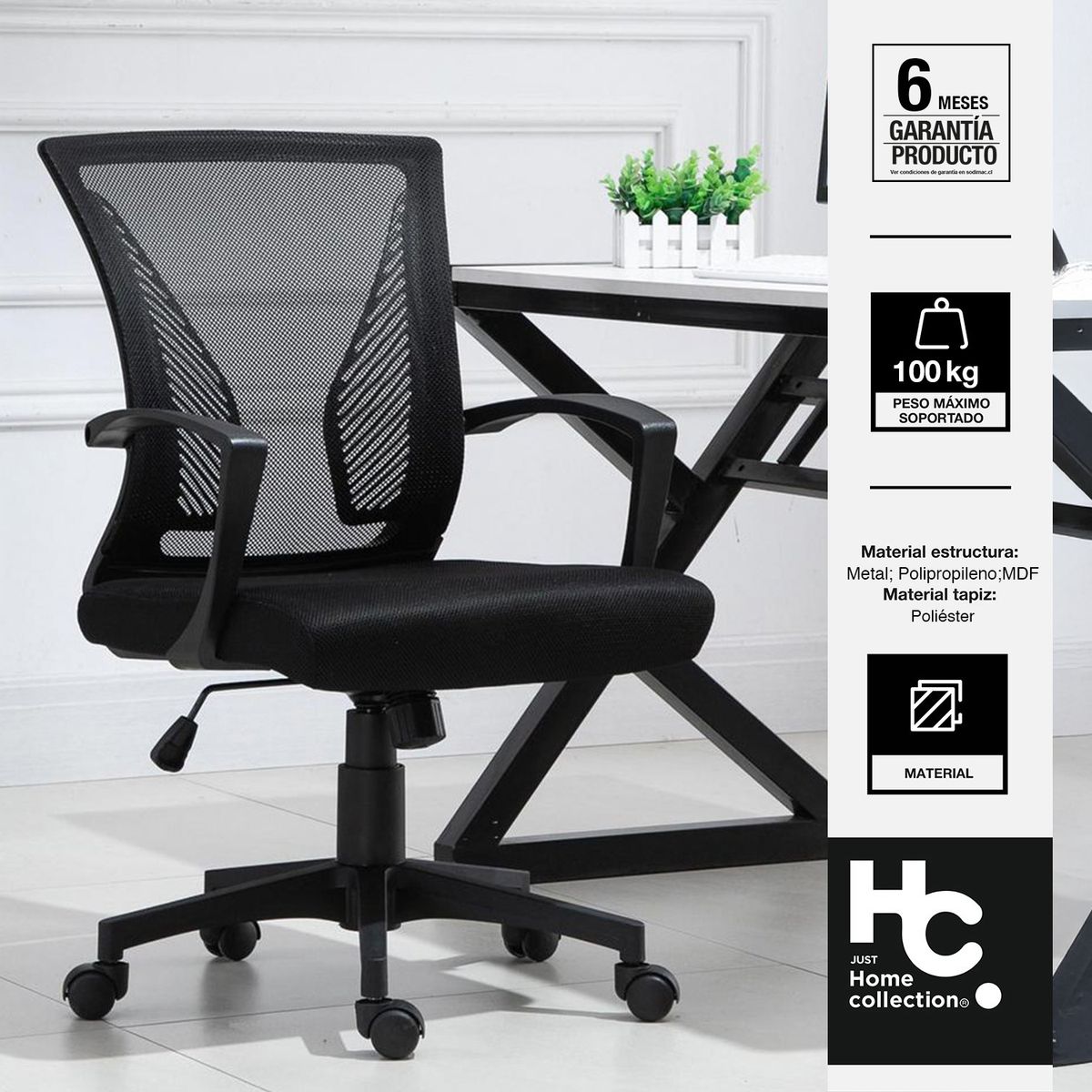 JUST HOME COLLECTION - Silla Escritorio Ejecutiva Malla Rio Negro