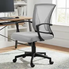 JUST HOME COLLECTION - Silla Escritorio Ejecutiva Malla Rio Gris