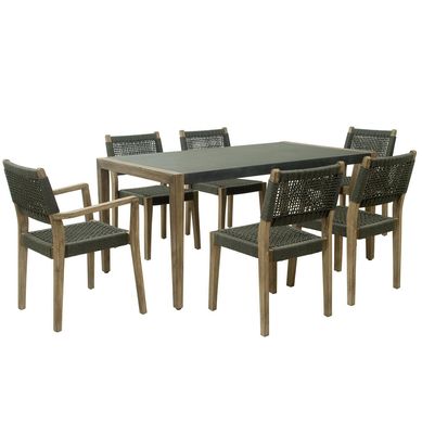 Juego de comedor de terraza 7 piezas multicolor