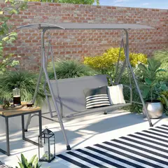 JUST HOME COLLECTION - Sillón columpio de terraza poly/text 3 personas
