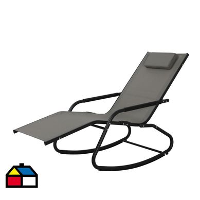 Silla mecedora con cojn Multicolor.