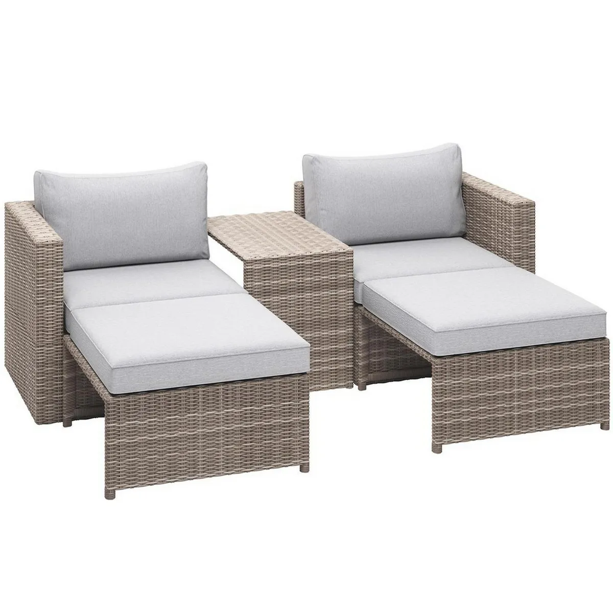 JUST HOME COLLECTION - Juego de living de terraza modular 5 piezas pipa