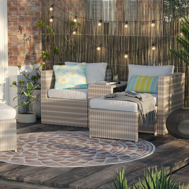 JUST HOME COLLECTION - Juego de living de terraza modular 5 piezas pipa