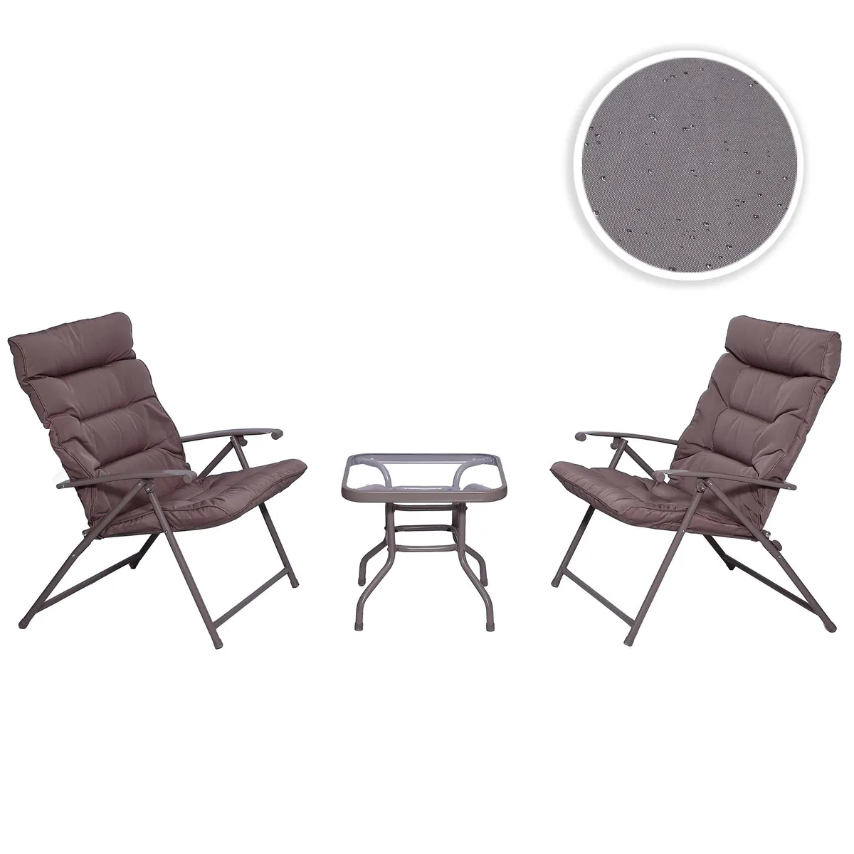 JUST HOME COLLECTION - Juego de Balcón de Terraza Sao Paulo 2 Personas Taupe