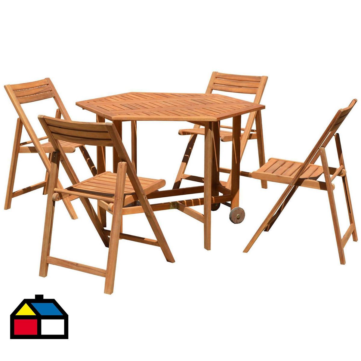 JUST HOME COLLECTION - Juego de Living de Terraza Dublin 4 Personas Café